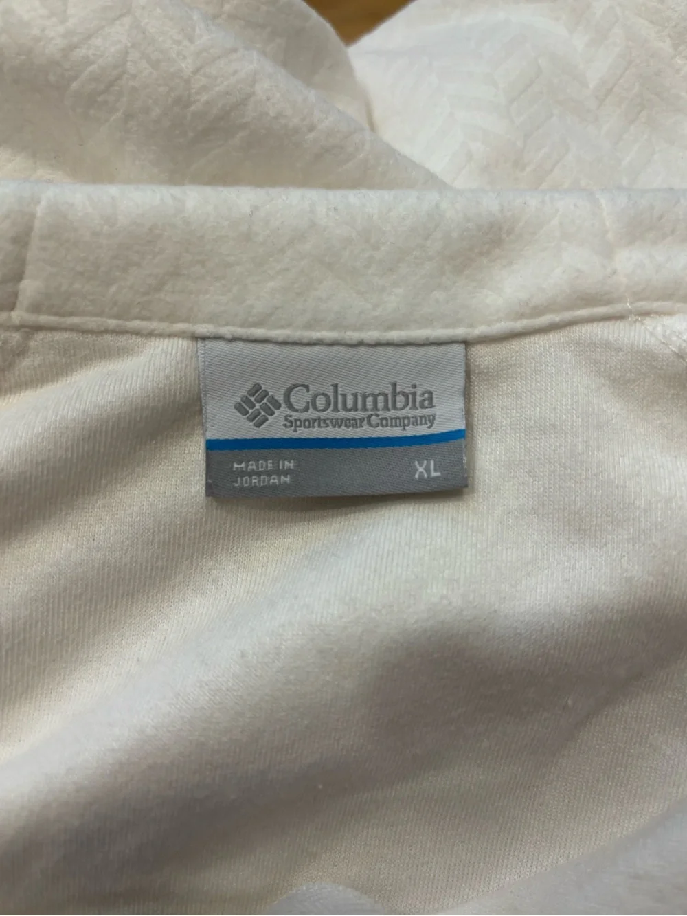 NWT Columbia Sportswear White Chevron Textured Full Zip / Quarter Zip size XL